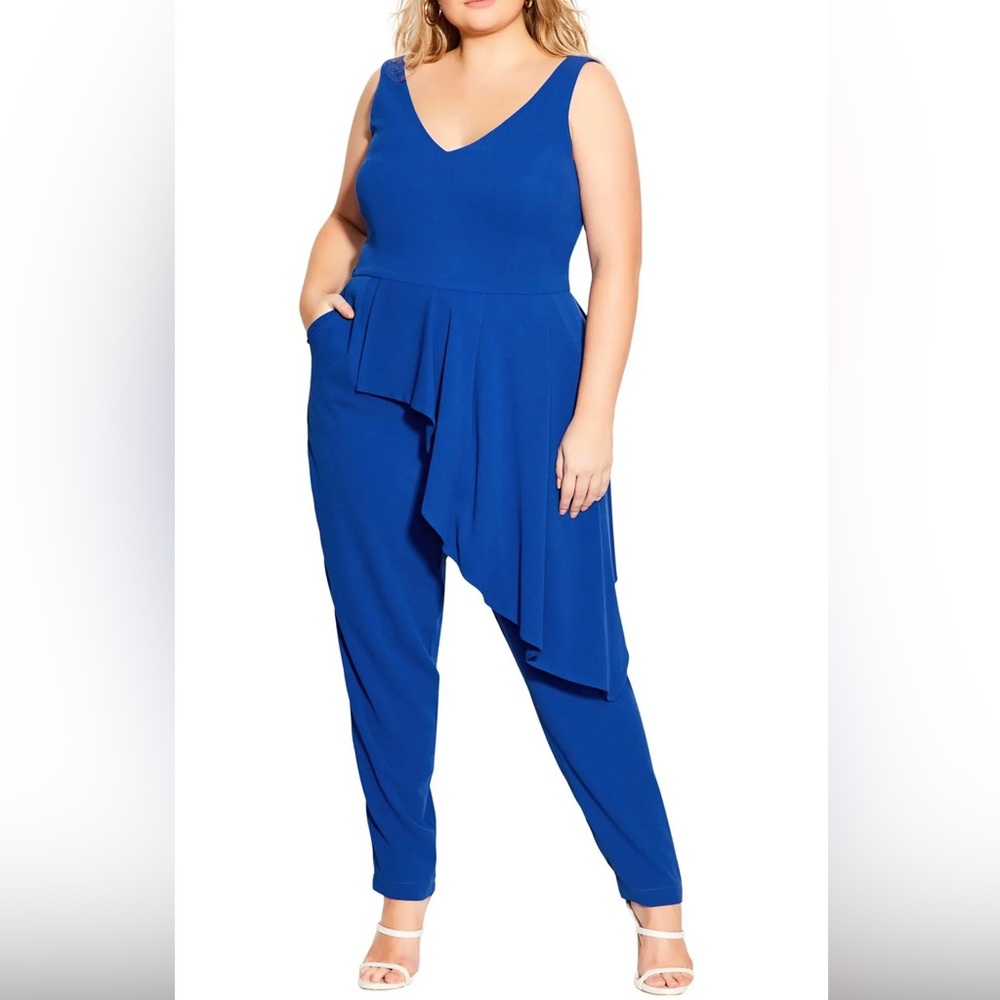 City Chic Vibrant Blue Asymmetrical Dress
